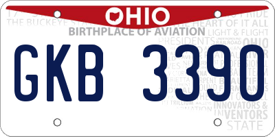 OH license plate GKB3390