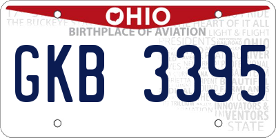 OH license plate GKB3395