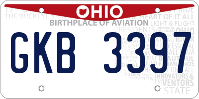 OH license plate GKB3397