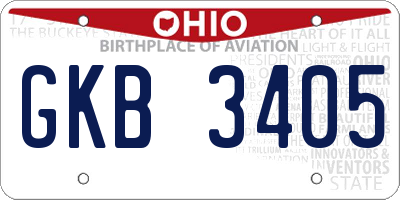 OH license plate GKB3405