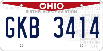 OH license plate GKB3414