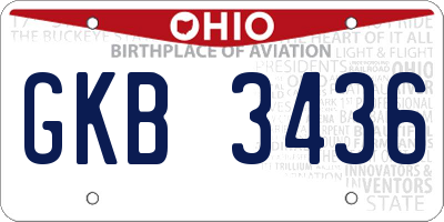 OH license plate GKB3436