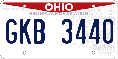 OH license plate GKB3440