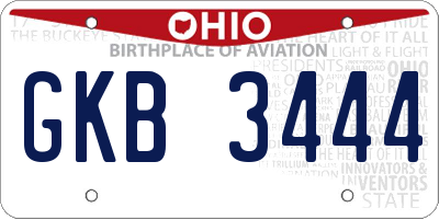 OH license plate GKB3444