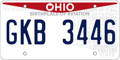OH license plate GKB3446