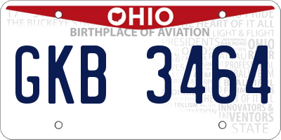 OH license plate GKB3464
