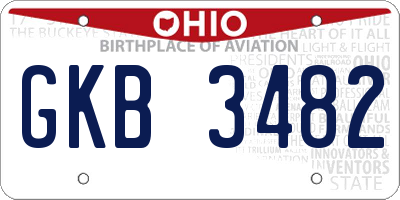 OH license plate GKB3482