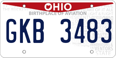 OH license plate GKB3483