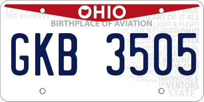 OH license plate GKB3505