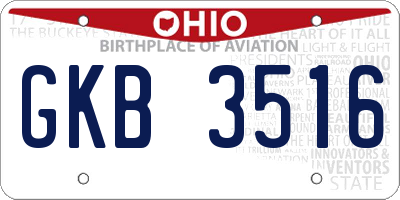 OH license plate GKB3516