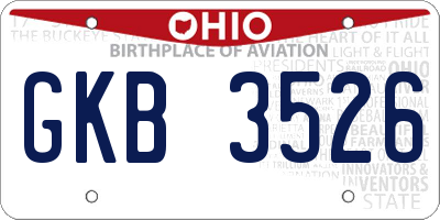 OH license plate GKB3526