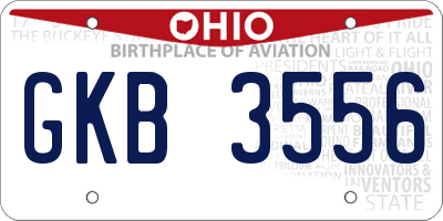 OH license plate GKB3556