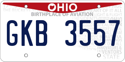 OH license plate GKB3557