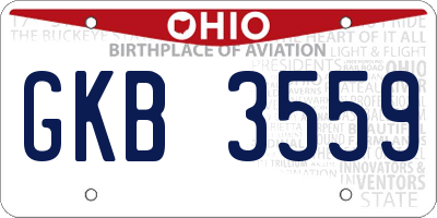OH license plate GKB3559