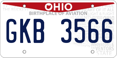 OH license plate GKB3566