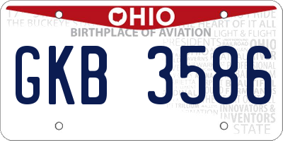 OH license plate GKB3586