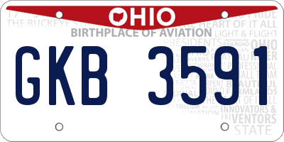 OH license plate GKB3591