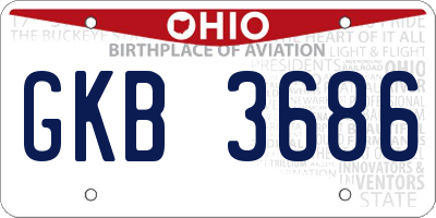 OH license plate GKB3686
