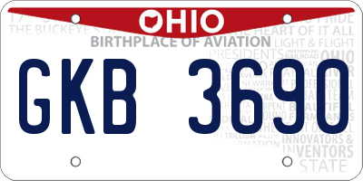 OH license plate GKB3690