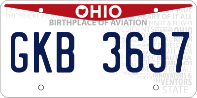 OH license plate GKB3697