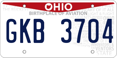 OH license plate GKB3704