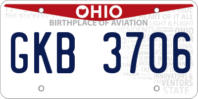 OH license plate GKB3706