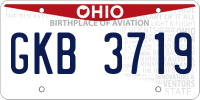 OH license plate GKB3719