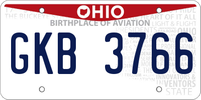 OH license plate GKB3766