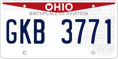 OH license plate GKB3771