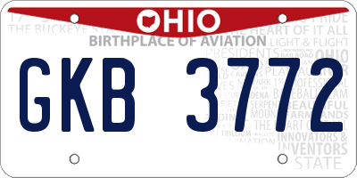 OH license plate GKB3772