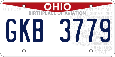 OH license plate GKB3779