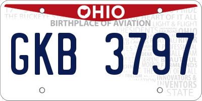 OH license plate GKB3797