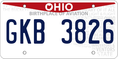 OH license plate GKB3826
