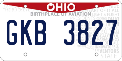 OH license plate GKB3827