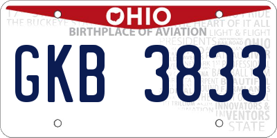 OH license plate GKB3833