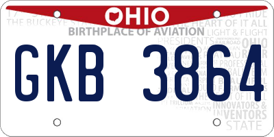 OH license plate GKB3864