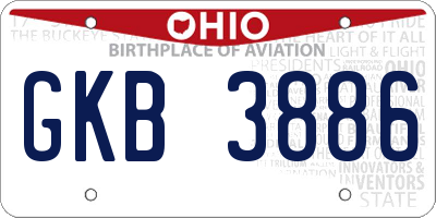 OH license plate GKB3886