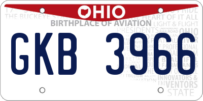 OH license plate GKB3966
