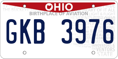 OH license plate GKB3976