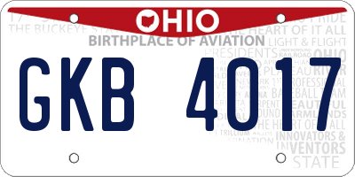 OH license plate GKB4017