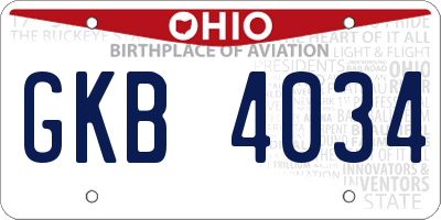 OH license plate GKB4034