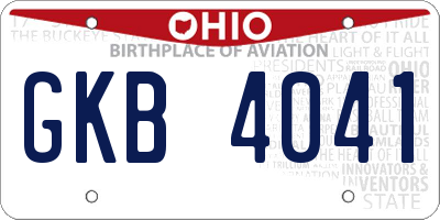 OH license plate GKB4041