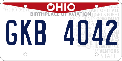 OH license plate GKB4042