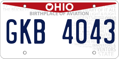 OH license plate GKB4043