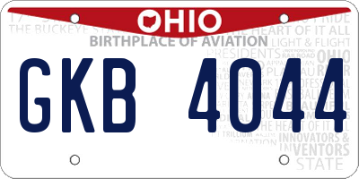 OH license plate GKB4044