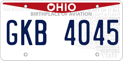 OH license plate GKB4045