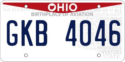 OH license plate GKB4046