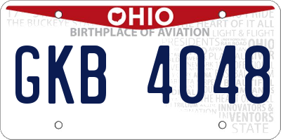 OH license plate GKB4048