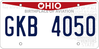 OH license plate GKB4050