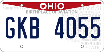 OH license plate GKB4055